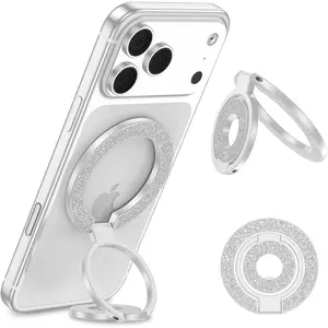 MagSafe Phone Grip Holder  Finger Ring for  17 Pro Max/Air/16e/16 Pro/16 Plus/15/14/13/12/Dual-Side  Removable Gym Phone Grip with Kickstand for  Galaxy S25/S24/S23/S22/S21