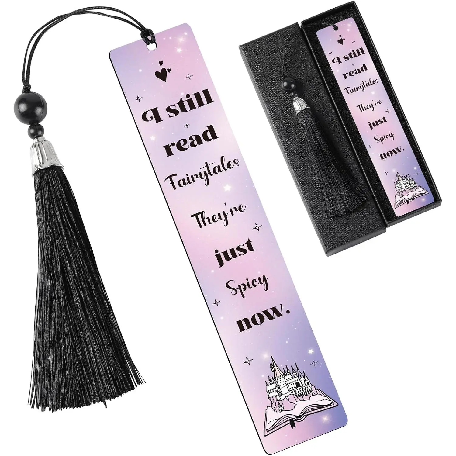 Women's Lightweight Personalized Deep Engraving Stainless Steel Bookmark with Tassel - Cheeky Office Stationery, 5.71×1.77×0.71 in, Ideal Gift for Mom, Grandma, Daughter, Wife on Anniversary, Valentine's Day