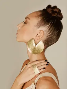 Bold African Aesthetic Handmade Disc Earrings, Personalized Jewelry for Any Occasion, Large Round Studs