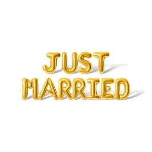 Letter Balloons - JUST MARRIED 16" Inch Alphabet Letters Foil Mylar Balloon Wedding Party Banner