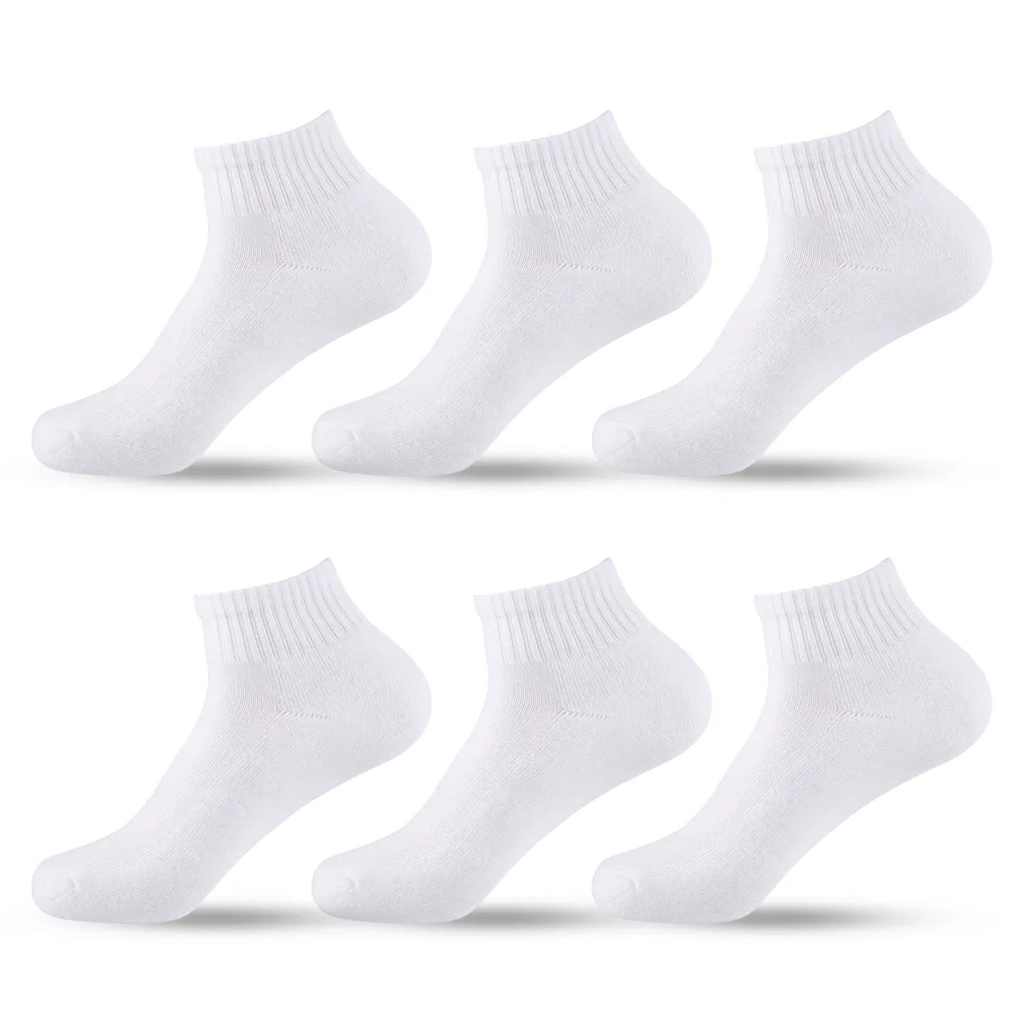 6 Pairs Cushion Ankle Socks with Arch Support Cotton Low Cut Unisex Athletic Sports Workout Running Comfort Cozy Sweat-absorbing Anti-Slip Value Pack