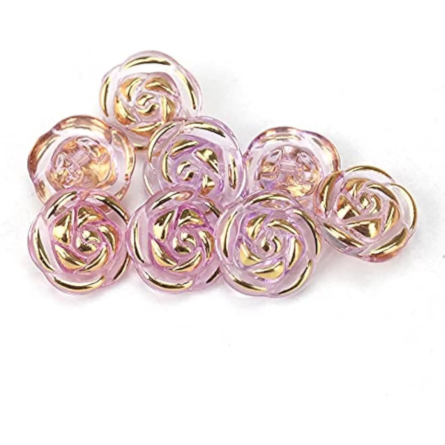 30 count  Rose Flower Buttons Shirt Buttons Sewing Accessories DIY Crafts (Purple, 12.5mm)
