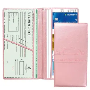 Car Registration & Insurance Card Holder, Magnetic Closure Vehicle Document Organizer, Compact Car Essential Wallet Auto Accessories for Car Owners summervibes