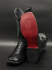 Boot- Red Bottom Black Snake (Print) Boot- Red Bottom Black Snake (Print)
