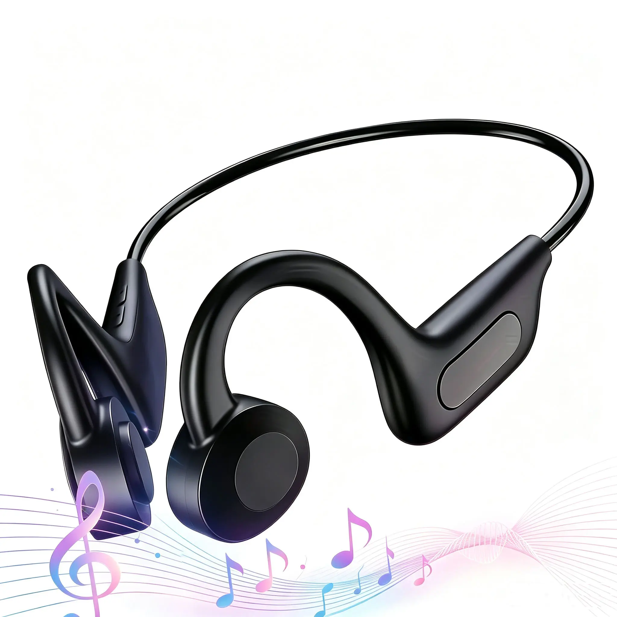 Bone conduction wearable headphones, open-ear headphones with microphone, noise-canceling microphone, call control features, hands-free calling, suitable for cycling, running, riding, and hiking.Phone compatibility for fitness and other scenarios
