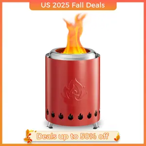 Stainless Steel Tabletop Fire Pit, Small Tabletop Fire Pit for Indoor Outdoor Use,  Low Smoke and Safe, Pellets or Wood as Fuel, Suitable for Camping, Party, Backpacking