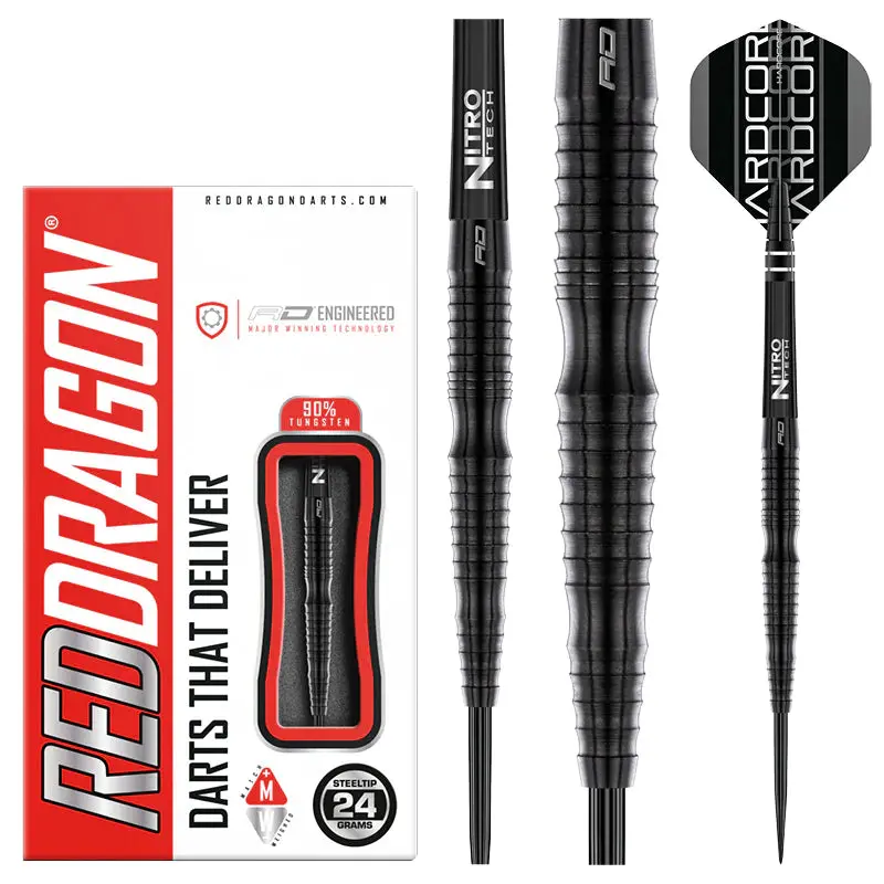 Red Dragon Darts Razor Edge Extreme Steel Tip Darts, Tournament-Ready with Aggressive Razoredge Grip, 21-24g