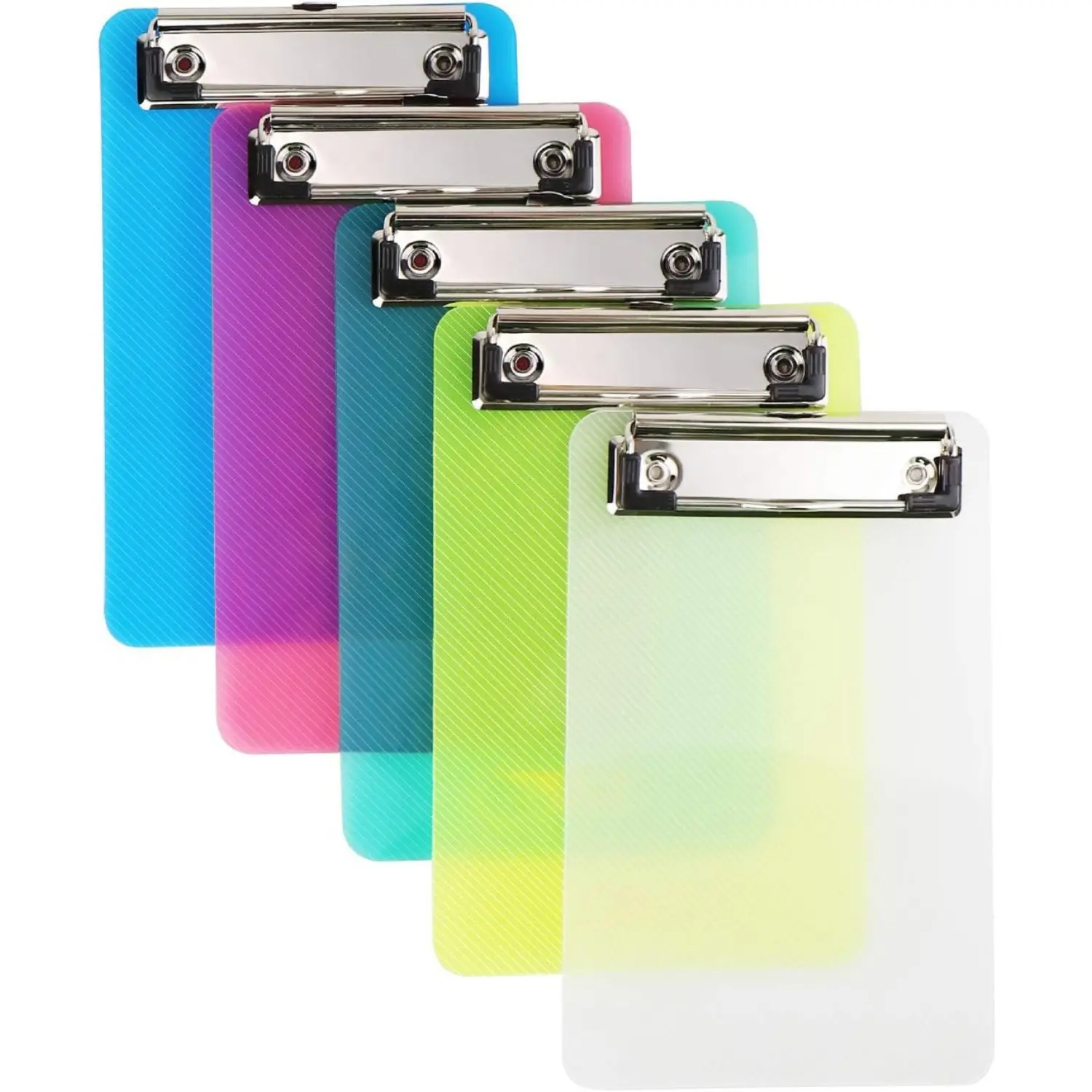 5Pcs Eco-Friendly A6 (4.7x7.3 in) Durable Portable Plastic Clipboards with Pocket, Paper Holder, Retractable Loop & Smooth Surface - Home Improvement Building Supplies for Warehouse Use