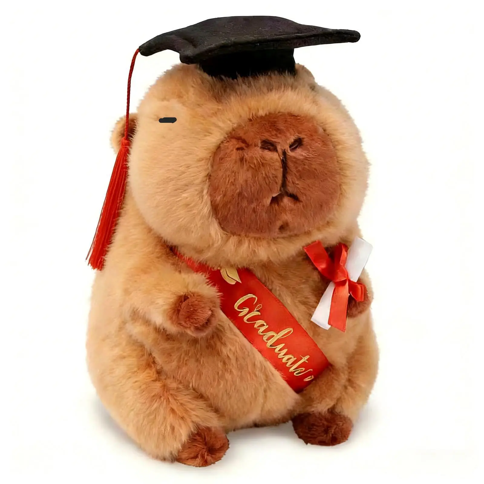 2026 Graduation Capybara Plush with PhD Hat Cap Graduation Diploma Capibara Stuffed Animal Cute Plushies Toy Gifts Decorations Keepsakes Souvenirsfor Girls Boys Brown 9 inch