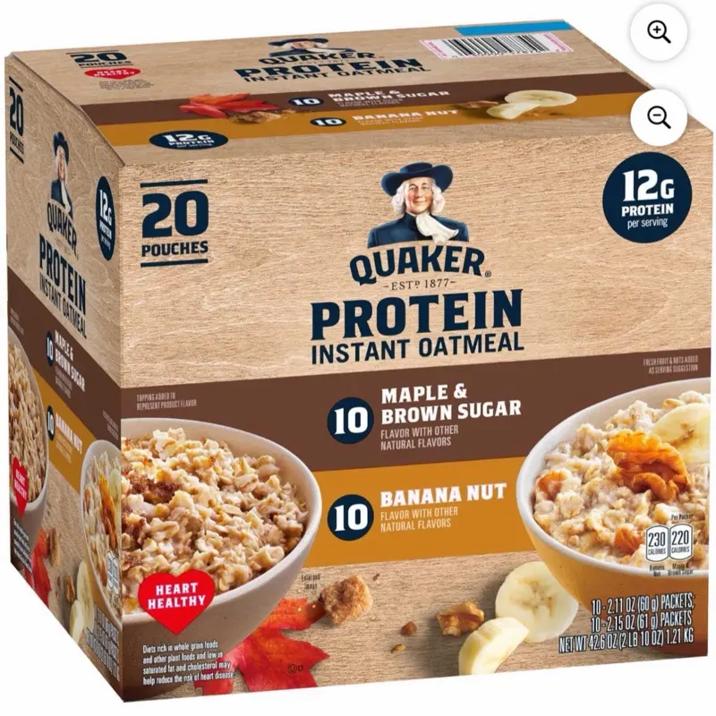 Quaker Instant Protein Oatmeal Variety Pack - 20 Count Food, Breakfast Cereal for Pantry Stocking