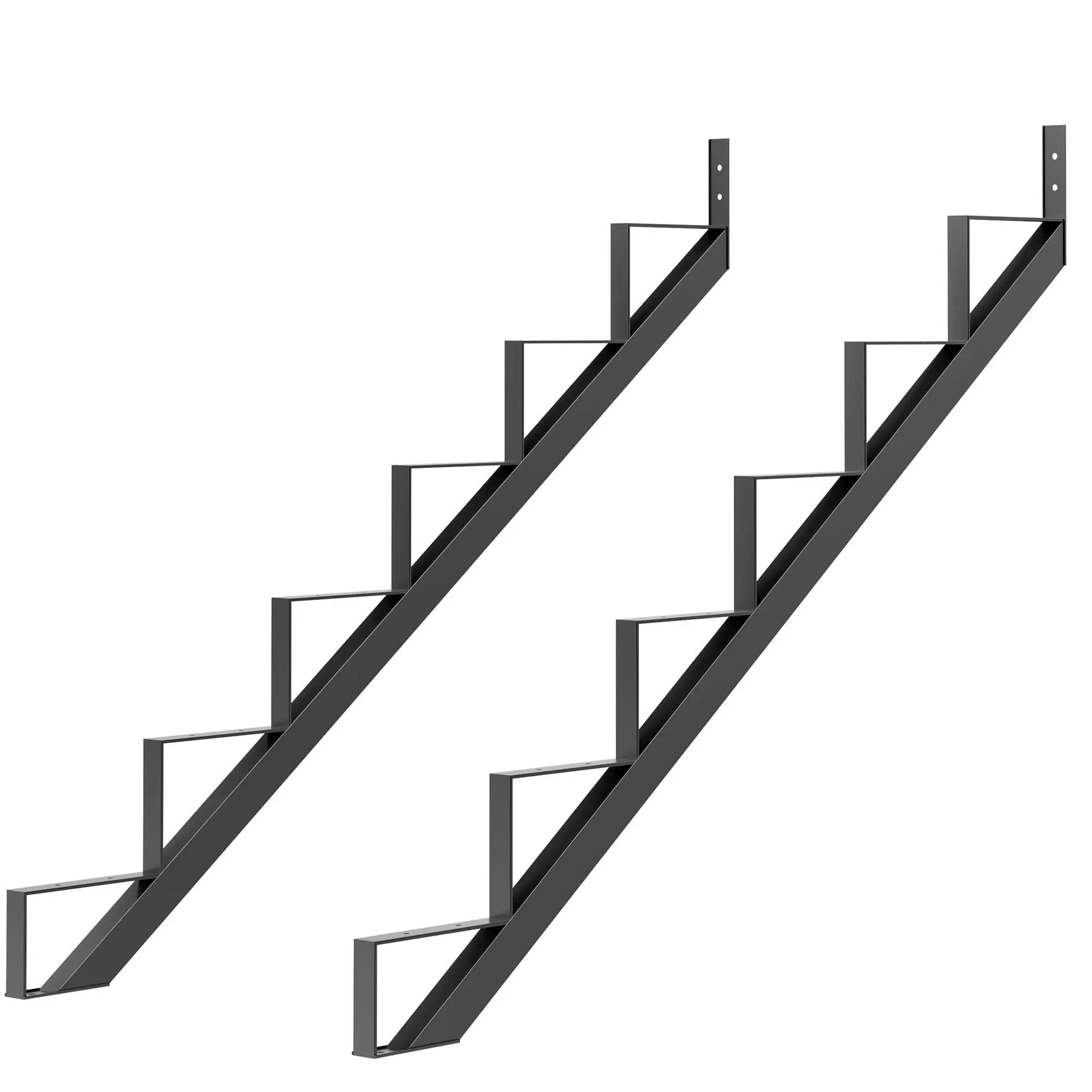 2 Pack Steel Stair Riser,Step Stair Stringer,Metal Stair Step Riser for Outdoor Steps and Outdoor Stairs (2, 6 Step)