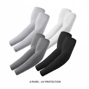4 Pairs Cooling UV Arm Sleeves – Sun Protection Sports Compression Sleeves for Men & Women, Golf, Basketball, Running