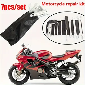7pcs Motorcycle Multifunctional Tool Kit Repair Tool Set with Storage Bag for Honda, Yamaha, Kawasaki, BMW, Bolias, Suzuki and Most Other Motorcycles