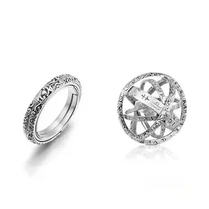 universe necklace Gothetic  astronomical  retro ball ring  openable and reversible spherical