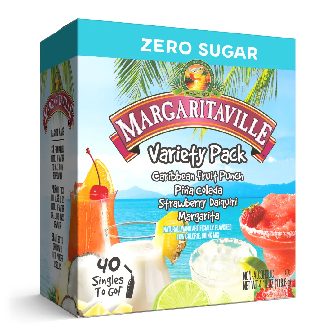 Margaritaville Sugar-Free Mocktail Beverage, 30ct Single-Serve Flavor Packets for Water, Hydration Powder Drink Mix Sticks Margaritaville Sugar-Free Mocktail Beverage, 30ct Single-Serve Flavor Packets for Water, Hydration Powder Drink Mix Sticks