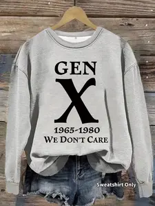 Women's Casual Graphic Fitted Pullover Sweater, Soft Long Sleeve Round Neck Sweatshirt, Comfortable Daily Wear