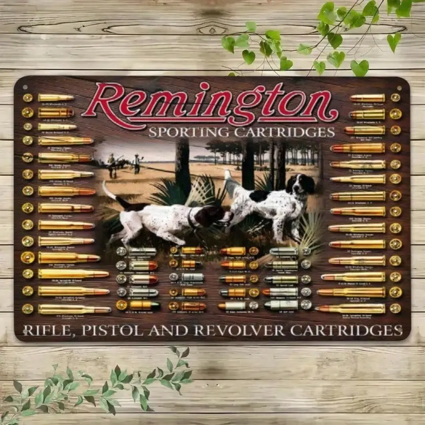 Aluminum Rifle Ammo Cartridges Metal Sign Vintage Wall Art Decor Decorative Plaque for Man Cave Bar Garage Hunting Enthusiasts Outdoor Aluminum Retro Plaque Home Decoration Decor Signs