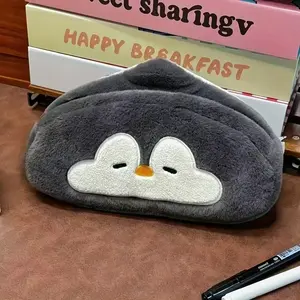 Penguin Plush Pencil Case Set of 1/2/4pcs, Large Capacity Soft Felt Storage Bag, Cute and Stylish Stationery Organizer