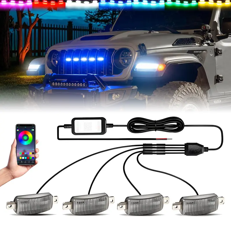 Willpower 10x 4inch 126W Flood/Spot LED Work Light Bars – Off Road, Tractor, Truck, Jeep, SUV, 12V