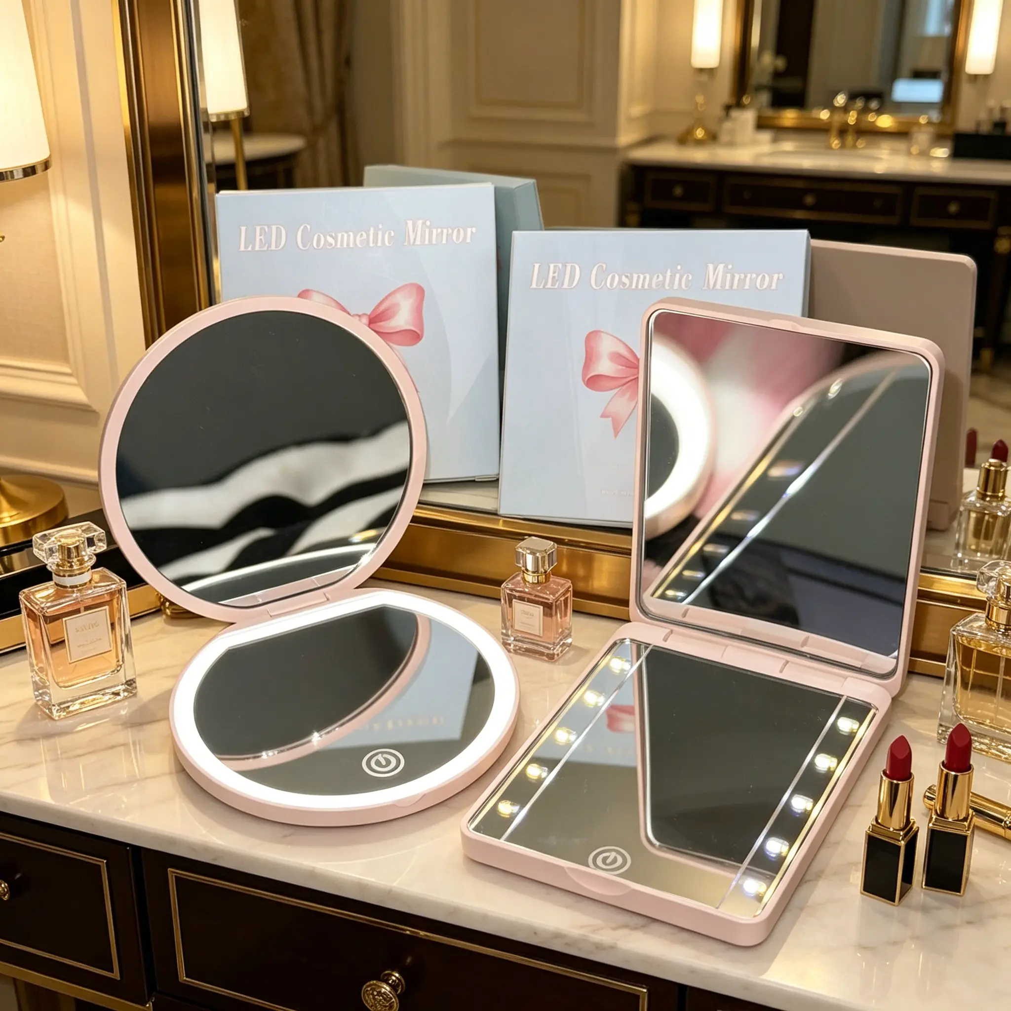 OceaNsy 5X/20X Magnification LED Makeup Mirror 3 Lighting Modes Adjustable Brightness Scratch-Resistant Matte Finish Rechargeable Pocket-Size Portable Ideal for Travel In-Stock in USA Fast Shipping ,outdoorfunmakeup tool,