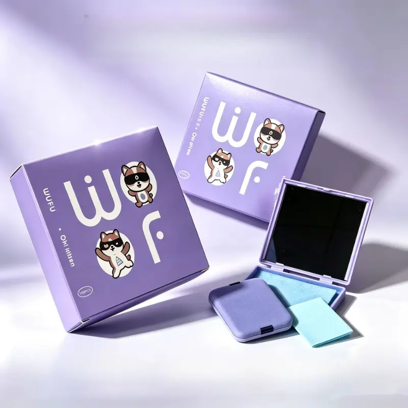 100-Sheet Oil Blotting Paper Set with Portable Design, 3-in-1 Kit (Mirror + Blotting Paper + Powder Compact), Great Gift for Her, Perfect for Daily Touch-Ups, Commute & Travel