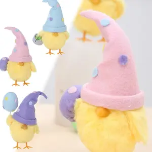 Easter Chick Doll Ornament Imitation Easter Take Egg Plush Chick Home Decorations Easter Party Birthday Gift