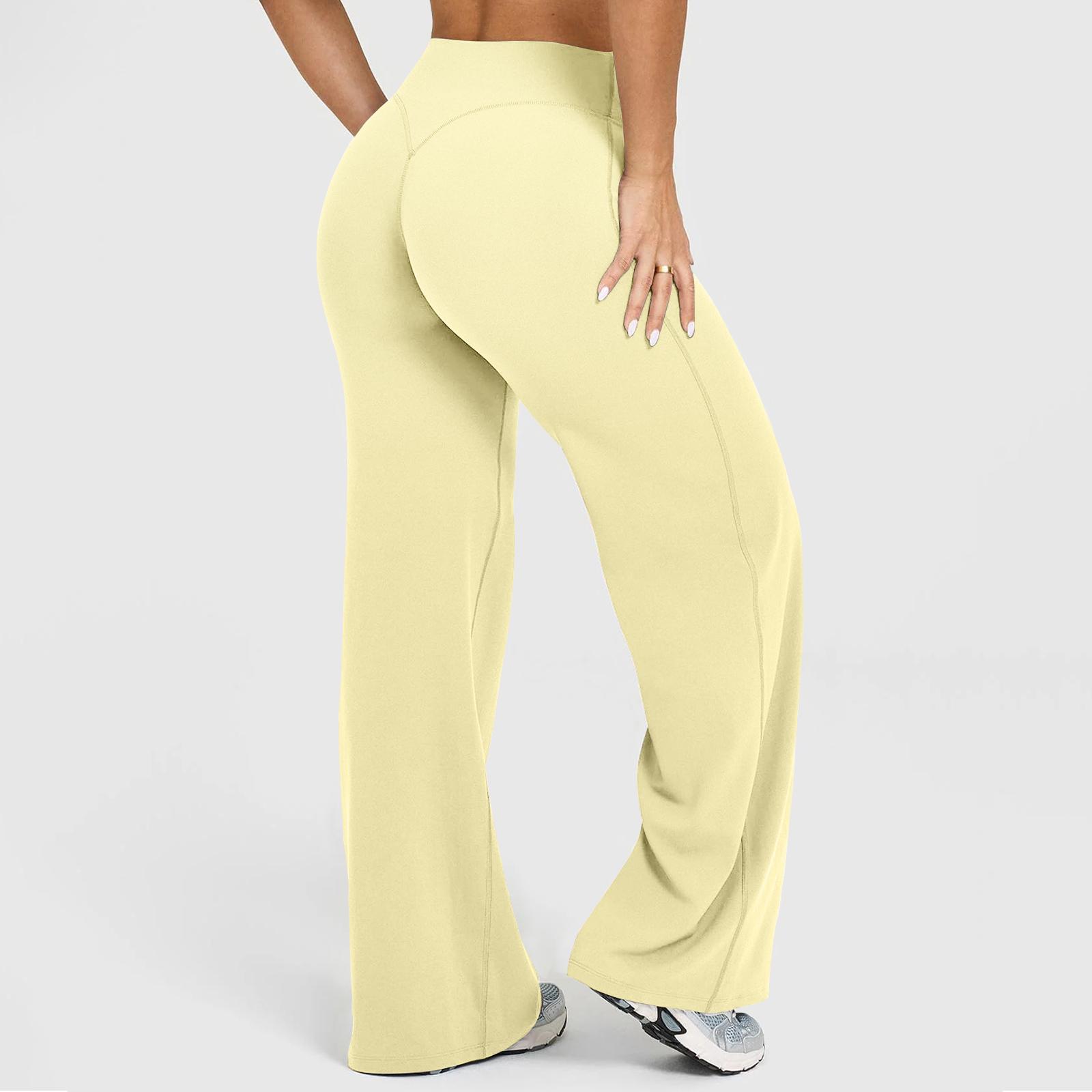 JGS1996 Women's High Waisted Straight Leg Yoga Pants - Casual Loose Outfit Lounge Pants Soft Stretchy Seamless Leggings Comfortable Flattering Activewear for Workout Gym Daily Wear