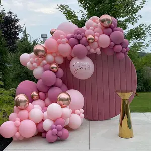 Megenta Pink Balloon Garland Arch Kit,97pc Pink Latex Balloon Decoration, Birthday Wedding Party Rose Gold Balloon Decor,Girls Birthday Party Balloon