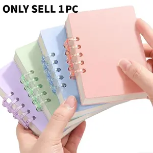 A7 Morandi Solid Color Notebook, Spiral Notebook Journal, 80 sheets, detachable ring buckle, disassemble and replace pages, pocket notebook, Office Stationery, suitable for writing formulas, plans, income and expenditure details, essential gift for retur