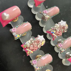 Pink Junk Duck Press On Nails (Acrylic)