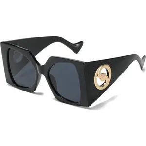 Steampunk Oversized Square Sunglasses Women Men Punk Sun Glasses Big Frame Shades Goggles UV400