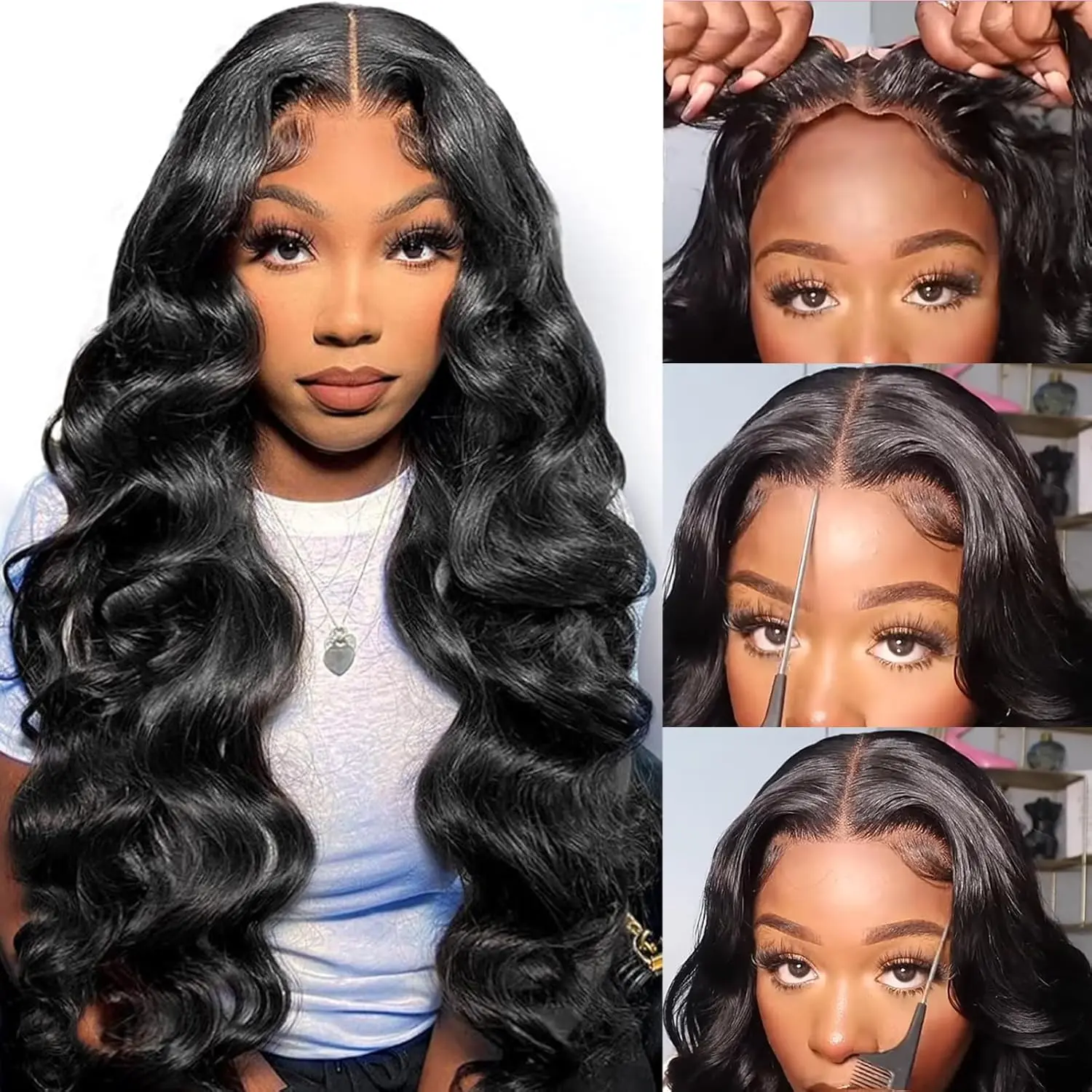 13x6 Glueless Black Wig