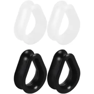 Black White Teardrop Shape  Ear Tunnel Plugs Ear Gauges Expanders Hollow Flexible Soft Tunnels Kit Stretcher Earrings Cute Lobe    Set Gifts Bff Birthday 2Pairs Set
