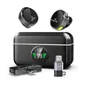 Black Portable Wireless Lavalier Microphone - Noise Reduction Audio Recording Device with Charging Case, Magnetic Lanyard, Clip-On Lapel Receiver, USB-C Plug-and-Play Wearable Live Podcast & Vlogging Equipment for Smartphones (iPhone, iPad, Android)