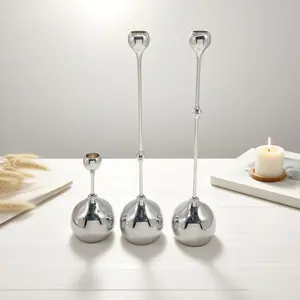 Water Drop Metal Candle Holder Set, Elegant Luxury Candle Stand, Perfect for Halloween Christmas Valentine's Day Table Decorations, Home Decor, Gift