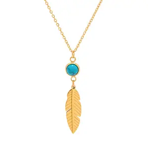 Turquoise Feather Pendant