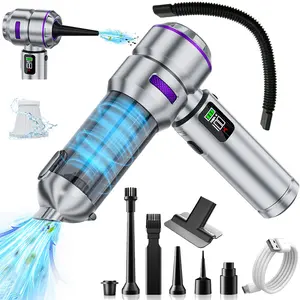 17000Pa Powerful Handheld Vacuum Cleaner Battery, 4in 1 Lightweight Vacuum Blower & Vacuum Cleaner, LED Display, USB Rechargeable Mini Vacuum Cleaner for Car, Home & Pet Hair Cleaning, Cordless Rechargeable Vacuum, Equipped with Cleaning Hoses,