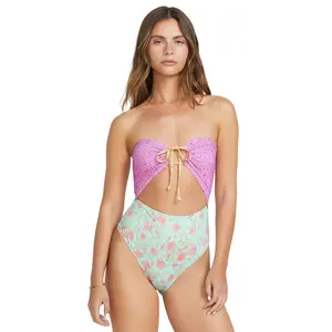BILLABONG Folk Story Andrew One-Piece Swimsuit - Multi, Adjustable Straps Beachwear, Pool Beach Holiday
