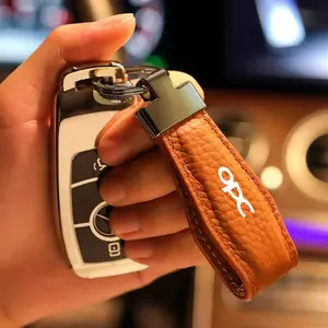 Premium Real Sheepskin Keychain, Minimalist Leather Key Charm, for Car Keys & House Keys, Opel Opc Astra J H G Insignia Mokka Corsa D Vectra