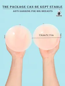 Large Size Women Self-Adhesive Nipple Covers, Reusable Silicone Breast Pads, Comfortable Breathable Design, Perfect for Backless Strapless Styles