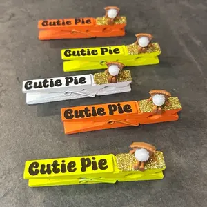 Cutie Pie Sports Clips & cheer pins! Perfect for Thanksgiving / holiday & clipping backpacks at gymnastics , dance or cheer competition, softball or soccer game, volleyball or basketball tournament!