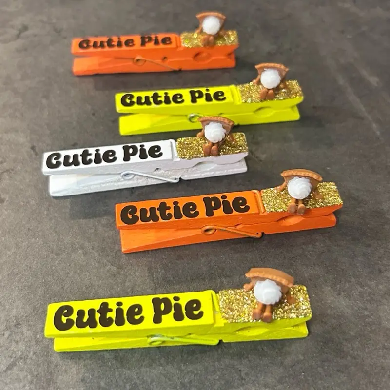 Cutie Pie Sports Clips & cheer pins! Perfect for Thanksgiving / holiday & clipping backpacks at gymnastics , dance or cheer competition, softball or soccer game, volleyball or basketball tournament!