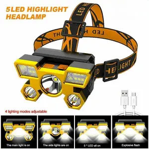 COB LED Headlamp, USB Rechargeabl, COB LED Headlamp Rechargeable Outdoor Running Hunting Hiking Camping Gear