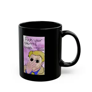 Nanami JJK Black Mug - 'F*** Your Sh***y Boss' Coffee Cup, Gift for Office Workers, Fun Mug for Stress Relief, Boss's Day Gift, Funny Office