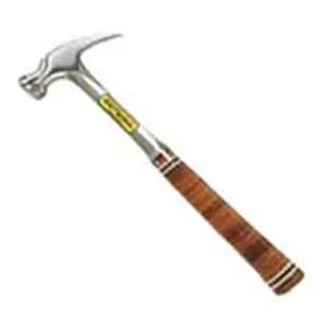 Estwing 16oz Forged Solid Steel Claw Rip Hammer - E16S Model, Lacquered Grip, Leather Washers