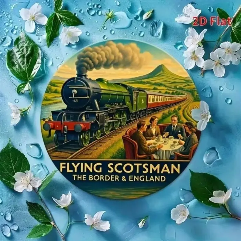 Vintage Flying Scotsman Train Metal Sign, Railway Decor, Gift for Train Enthusiasts