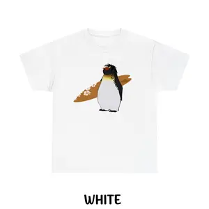 Surf’s Up Penguin T-Shirt Funny Summer Beach Graphic Tee Cute Surfboard Animal Shirt for Men and Women Chill Cartoon Penguin Trendy Shirt for The Beach
