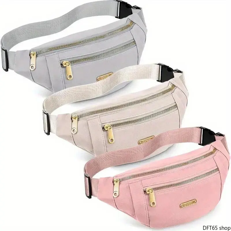 3PCS Waterproof Waist Packs for Running, Walking and Travel, Adjustable Sports Fanny Bags with Lightweight Multi Pocket Design