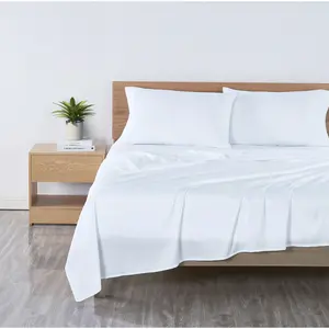 4-Piece Microfiber Bed Sheet Set, Arctic White, Lightweight, Breathable, Wrinkle-Resistant Bedding for Full, Queen, King Sizes, Bed Sheets
