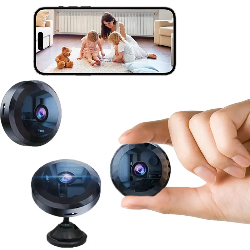 Upgraded 1080P FHD Mini Magnetic Wi-Fi Wireless Security Camera, Portable Indoor Home Nanny Cam with Night Vision, Motion Sensor Alarm for Pet/Baby Monitor (Cameras for Inside Home)